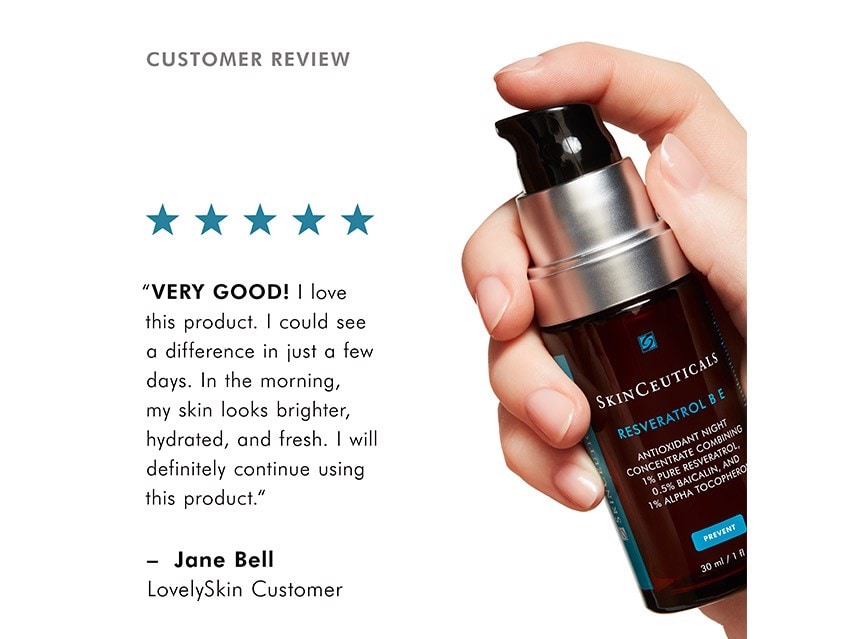 Customer review of SkinCeuticals Resveratrol B E Antioxidant Night Concentrate Treatment